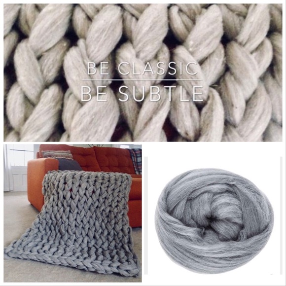 Chunky Knit Blanket Black White Tan Gray 39x60 - Picture 2 of 4